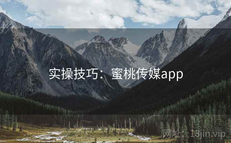 实操技巧：蜜桃传媒app